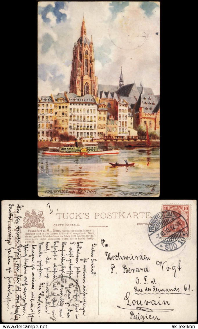 Ansichtskarte Frankfurt Am Main Dom, Dampfer - Künstlerkarte Oilette 1910 - Frankfurt A. Main