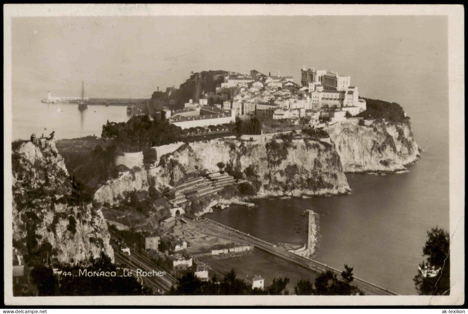 Postcard Monaco Le Rocher 1929  Gel. Mehrfach Frankatur - Sonstige & Ohne Zuordnung