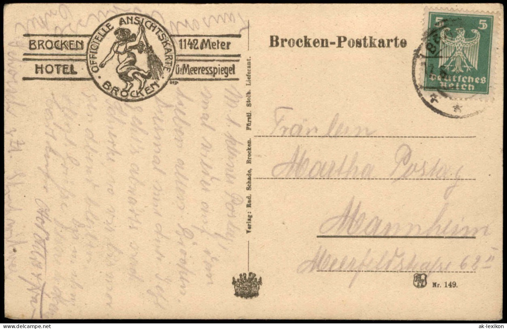 Ansichtskarte Ilsenburg (Harz) Oberharz Blick Vom Goetheweg Zum Brocken 1924 - Other & Unclassified