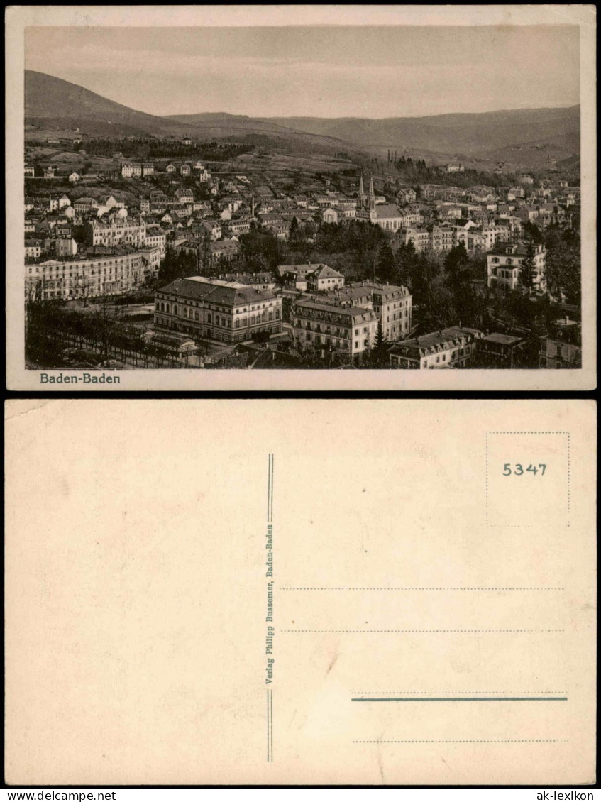 Ansichtskarte Baden-Baden Stadtpartie 1915 - Baden-Baden