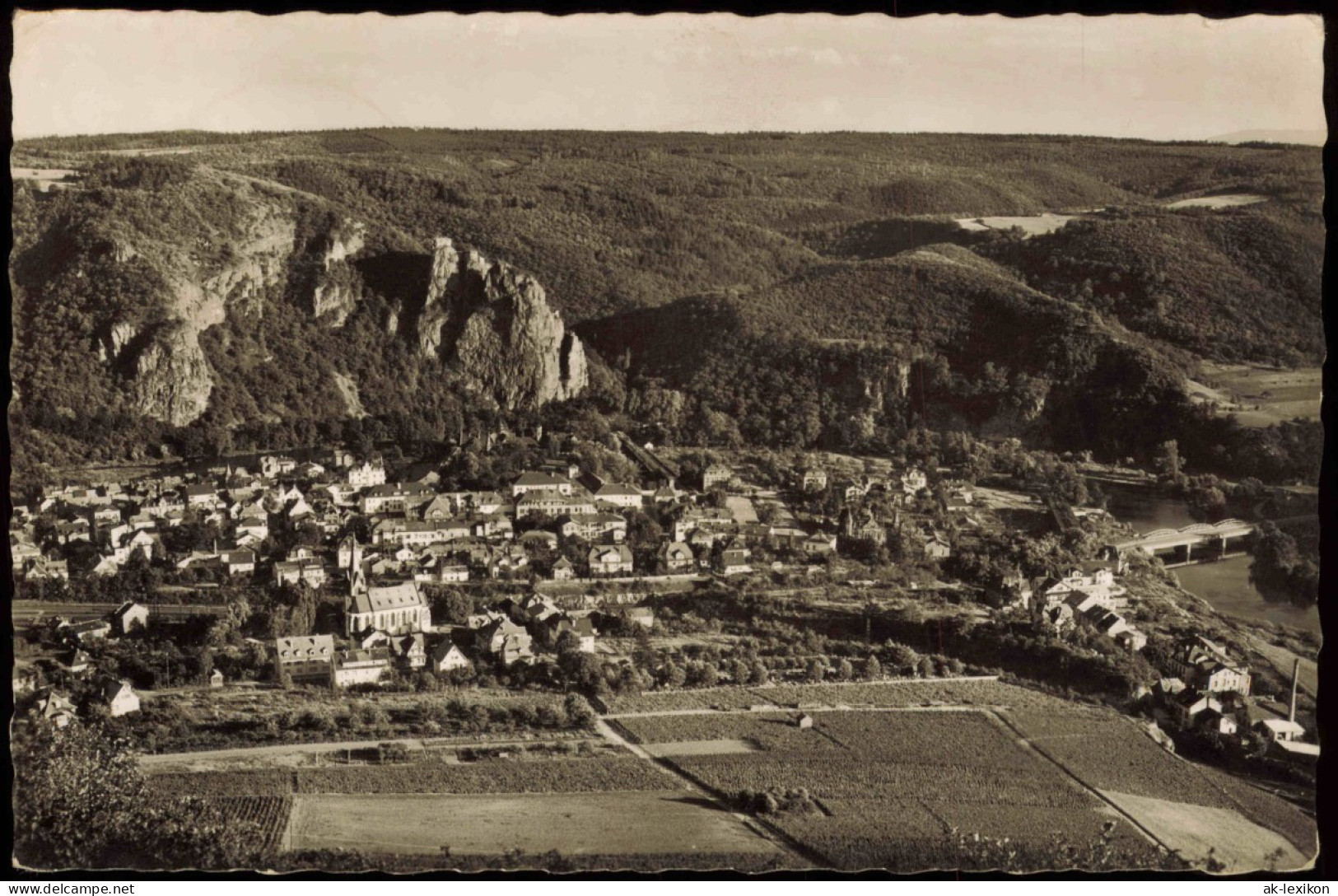 Ansichtskarte Bad Münster Am Stein-Ebernburg Panorama-Ansicht 1957 - Bad Muenster A. Stein - Ebernburg