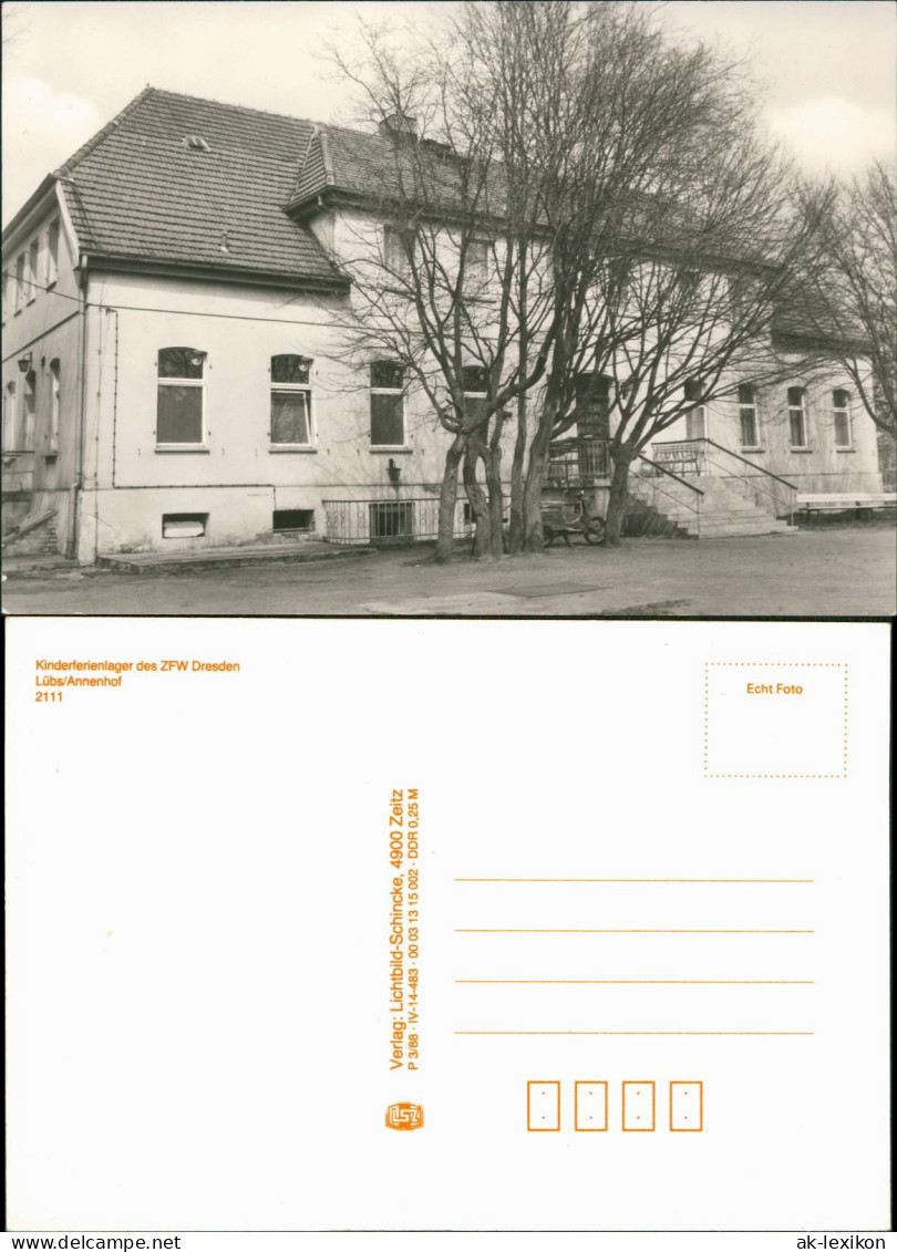 Ansichtskarte Lübs Kinderferienlager Des ZFW Dresden Lübs/Annenhof 1988 - Sonstige & Ohne Zuordnung