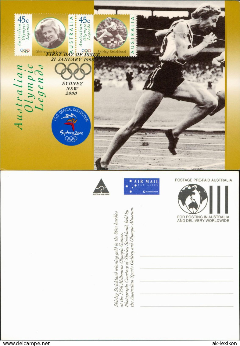 Australien Australia Winning Gold 80m Hurdles 1956 Melbourne Olympic Games 1998 - Altri & Non Classificati