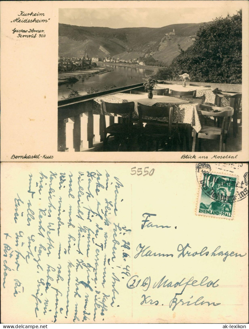 Bernkastel-Kues  Kurheim "Heidesheim"   1950   Mit Rheinland-Pfalz Frankatur - Bernkastel-Kues