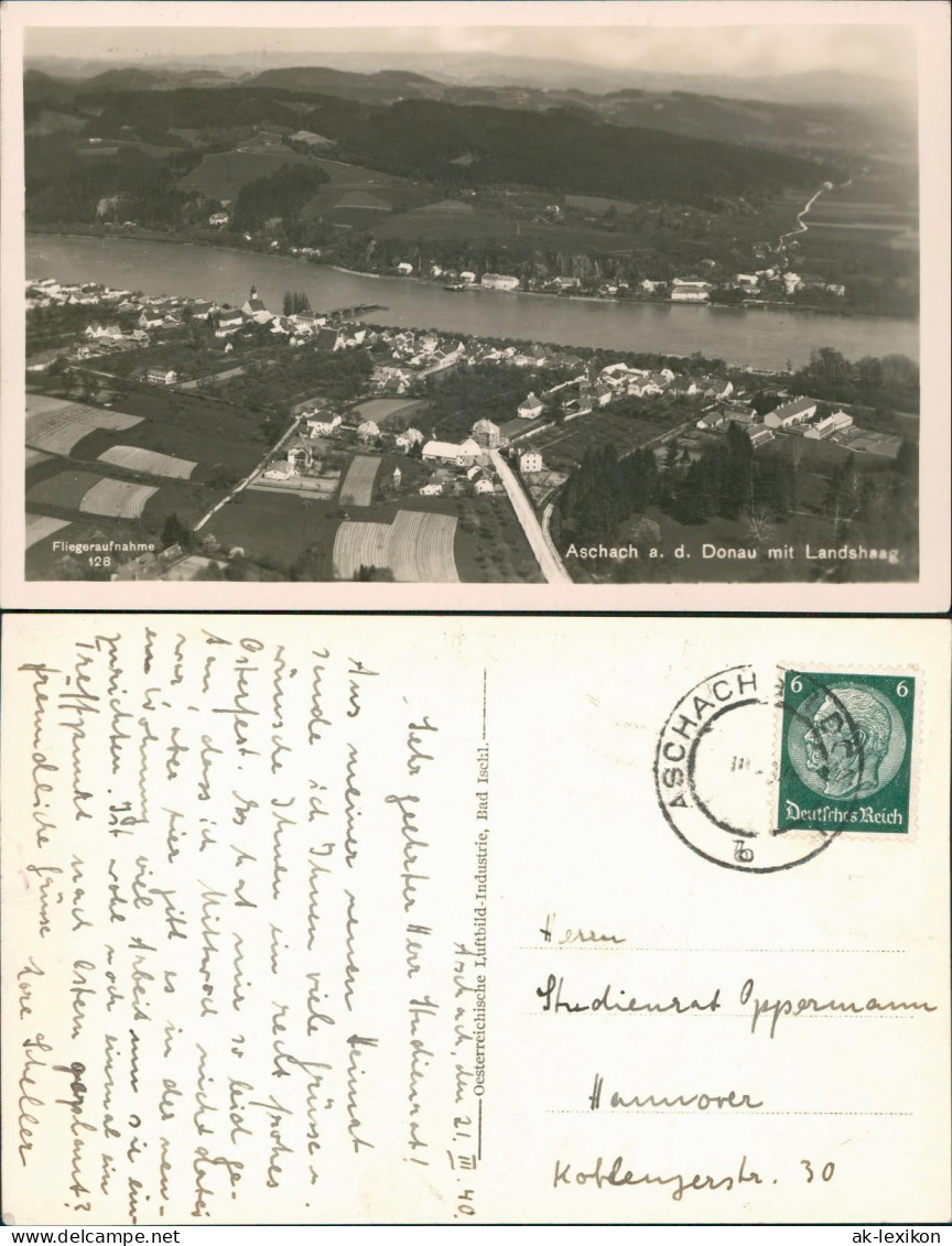 Ansichtskarte Aschach An Der Donau Luftbild Luftaufnahme Fliegeraufnahme 1940 - Andere & Zonder Classificatie
