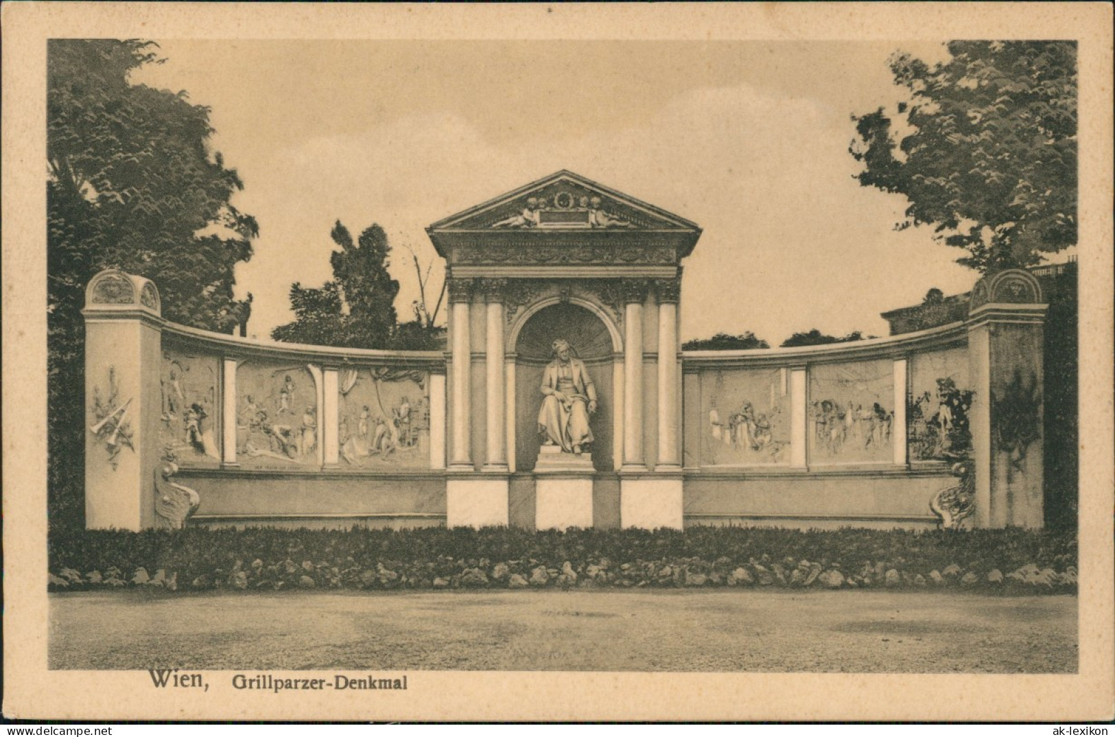 Ansichtskarte Wien Grillparzer-Denkmal 1919 - Autres & Non Classés