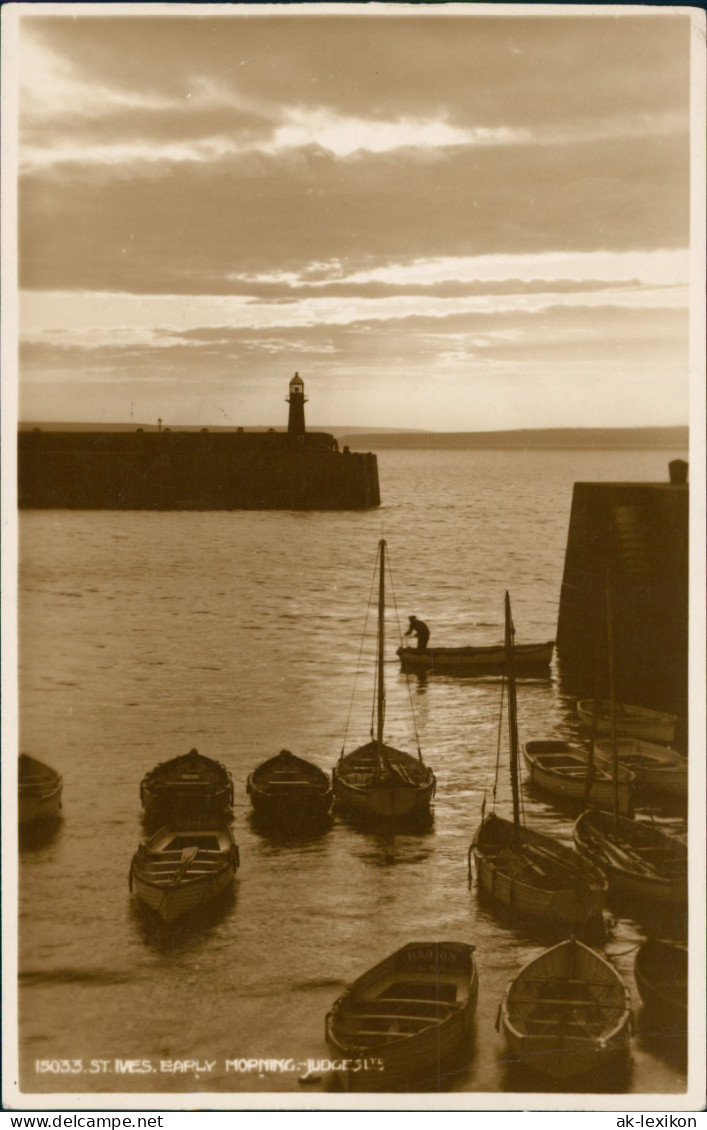 St. Ives (Cornwall) Panorama Blick Auf Boote "Morning Judge" 1956 - Andere & Zonder Classificatie