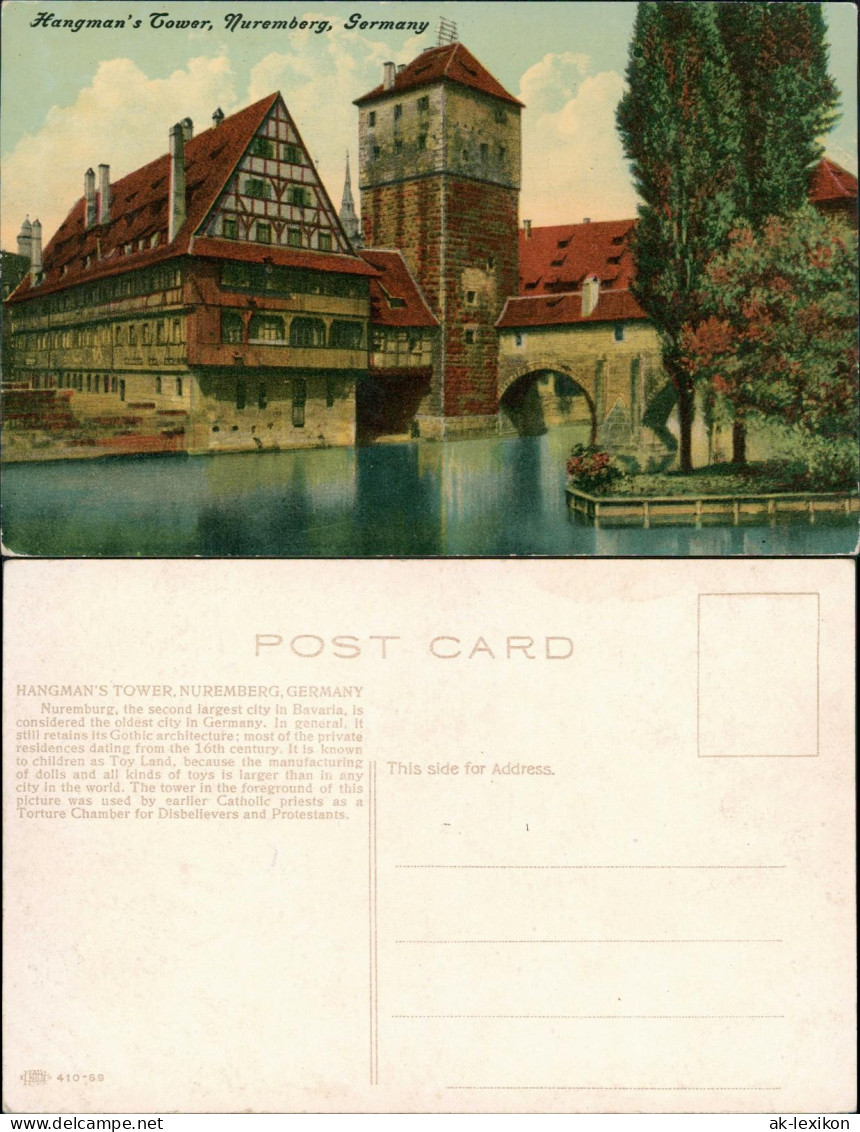 Ansichtskarte Nürnberg Henkersteg Hangman's Tower, Nuremberg, Germany 1920 - Nürnberg