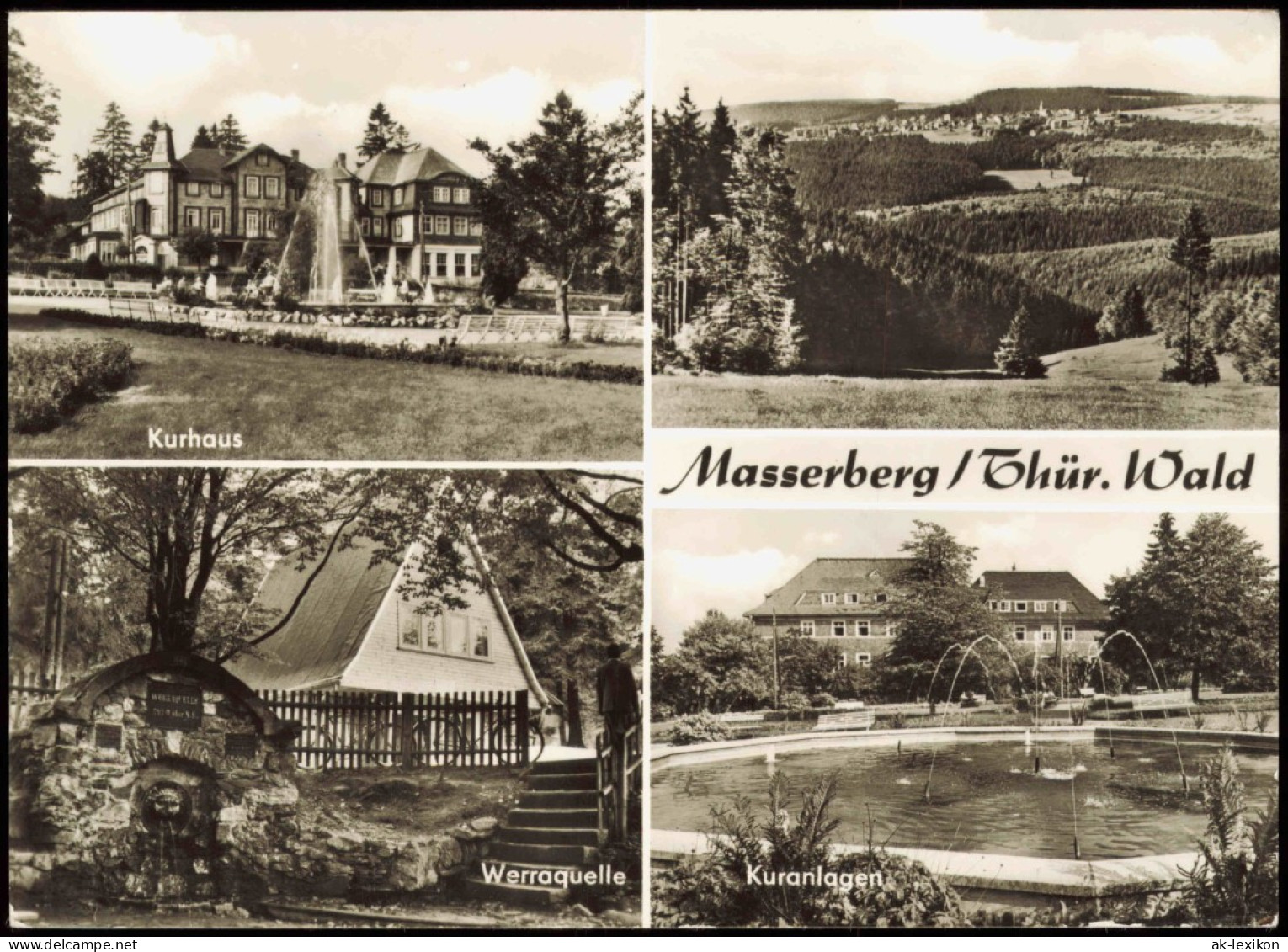 Ansichtskarte Masserberg Kurhaus, Werraquelle, Kuranlagen 1979 - Masserberg