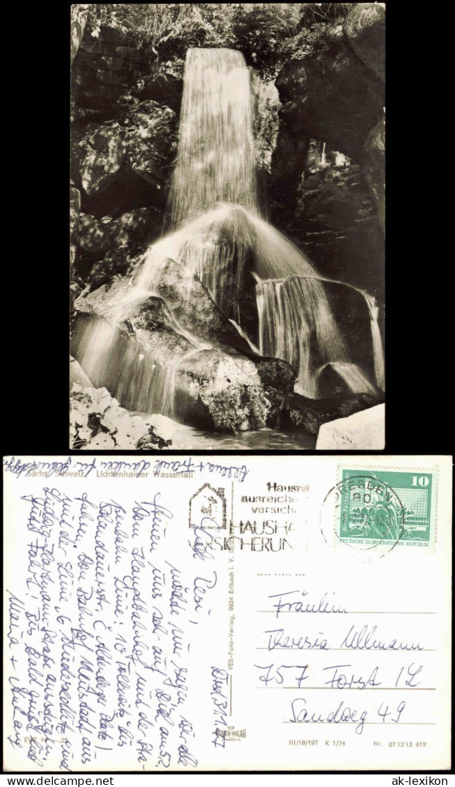 Ansichtskarte Lichtenhain-Sebnitz Lichtenhainer Wasserfall 1976 - Kirnitzschtal