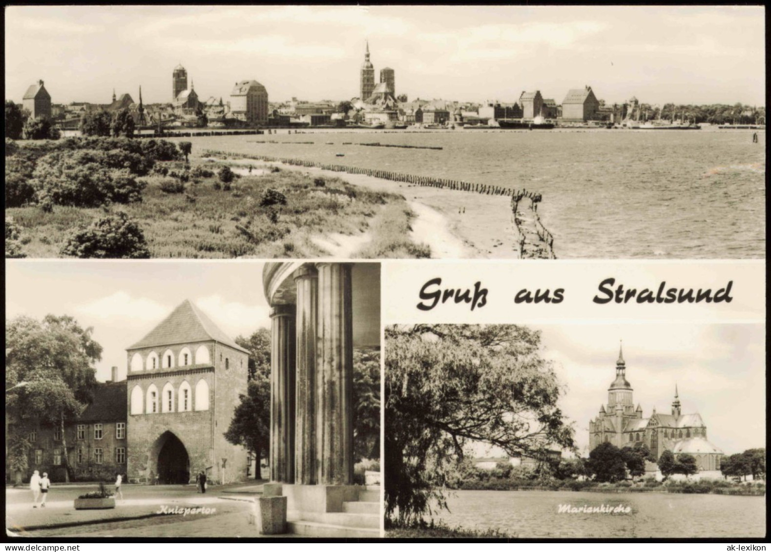 Ansichtskarte Stralsund Panorama, Kniepertor, Mariankirche 1973 - Stralsund