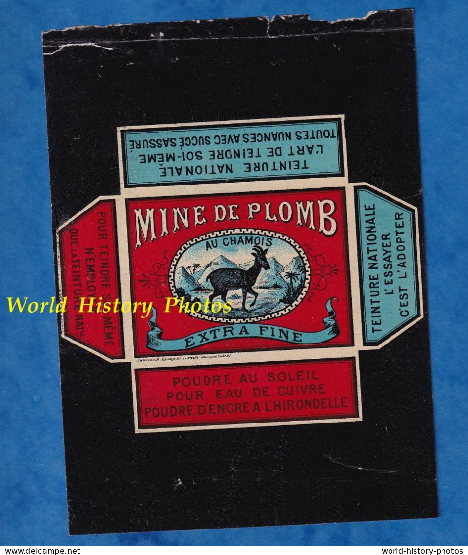 Emballage Ancien Illustré Début XXe - Paquet De Mine De Plomb - AU CHAMOIS - Poudre Au Soleil Pour Eau De Cuivre - Sonstige & Ohne Zuordnung