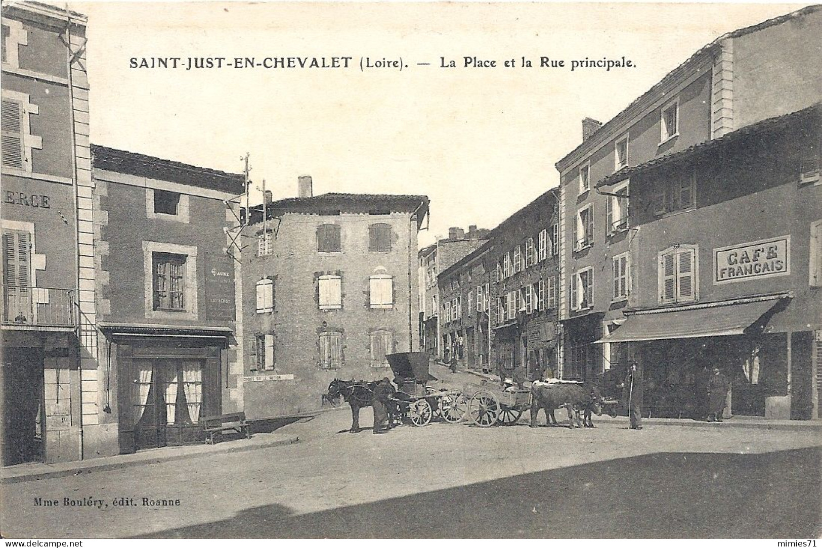 CPA SAINT JUST EN CHEVALET Place Et La Rue Principale - Andere & Zonder Classificatie