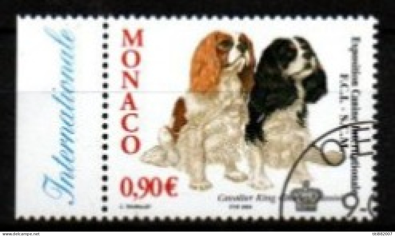 MONACO   -   2004 .  Y&T N° 2434 Oblitéré.    Chiens.  Cavaliers  King   Charles Spaniel - Used Stamps