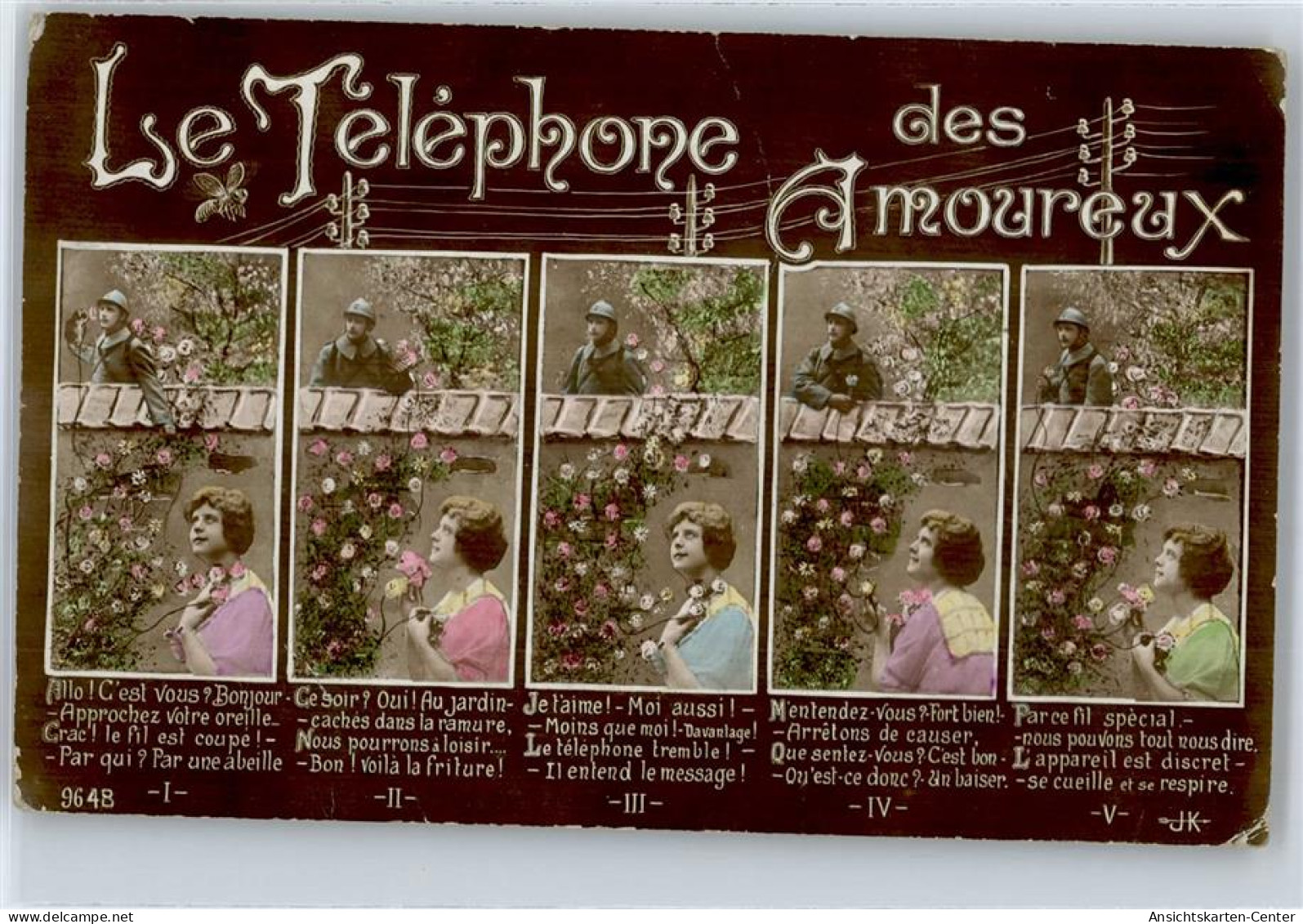 51142808 - Verlag JK Nr. 9649 , Telefon Der Liebe - Guerre 1914-18