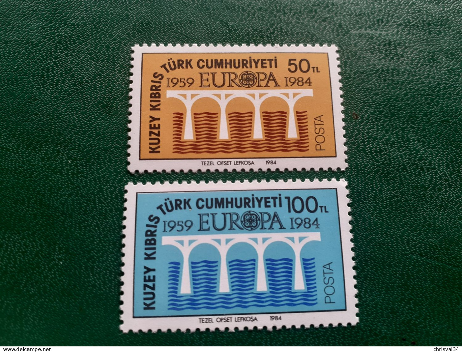 TIMBRES   TURQUIE   CHYPRE   ANNEE  1984    N  127  /  128     NEUFS  LUXE** - Neufs