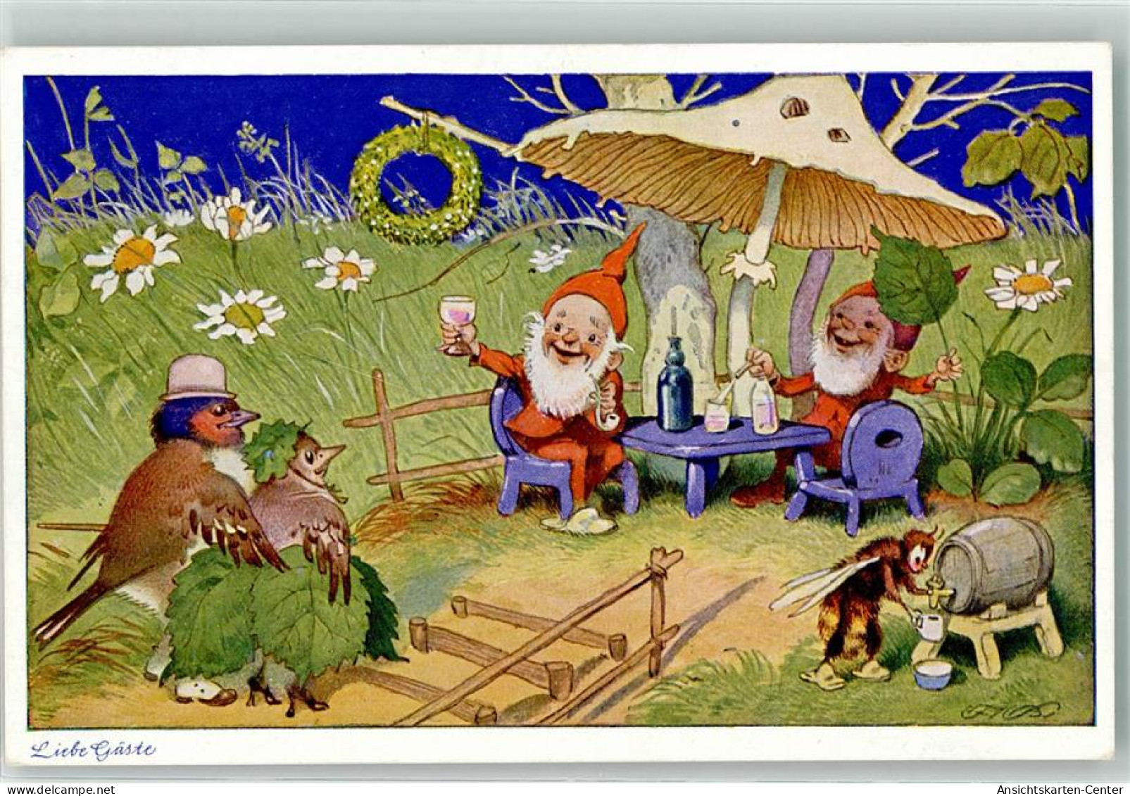 10636308 - Pilz Tiere Vermenschlicht Biene Voegel Liebe Gaeste - Fairy Tales, Popular Stories & Legends