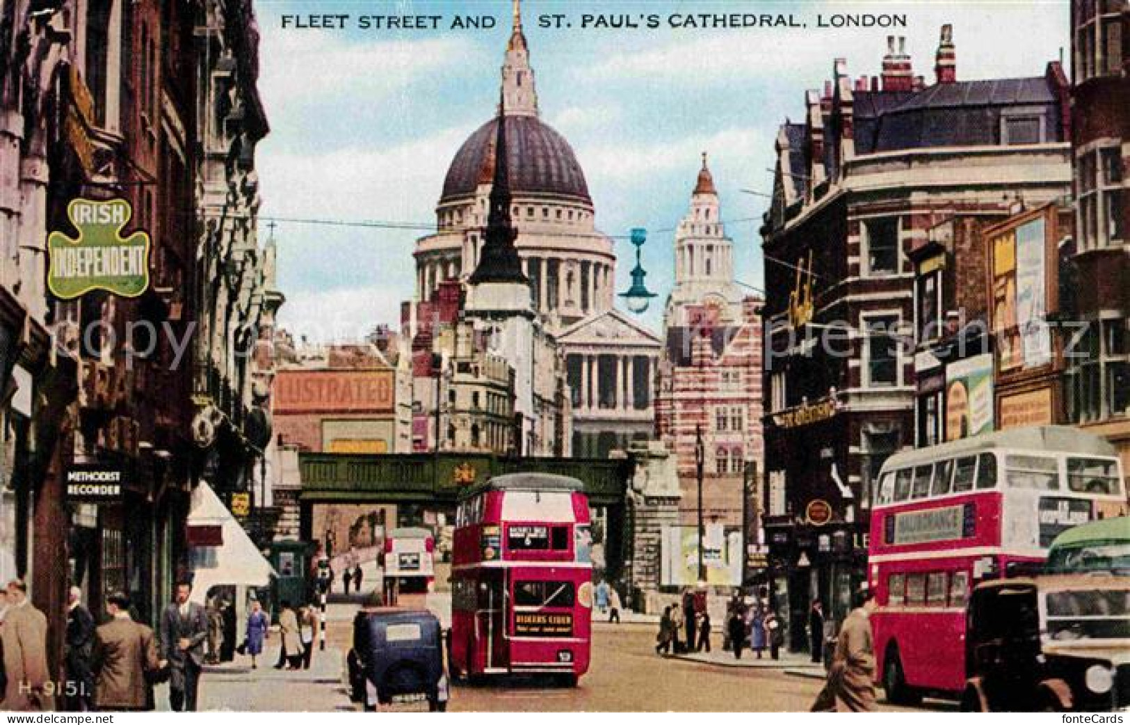 72786204 London Fleet Street And St Pauls Cathedral Doppeldeckerbus - Autres & Non Classés