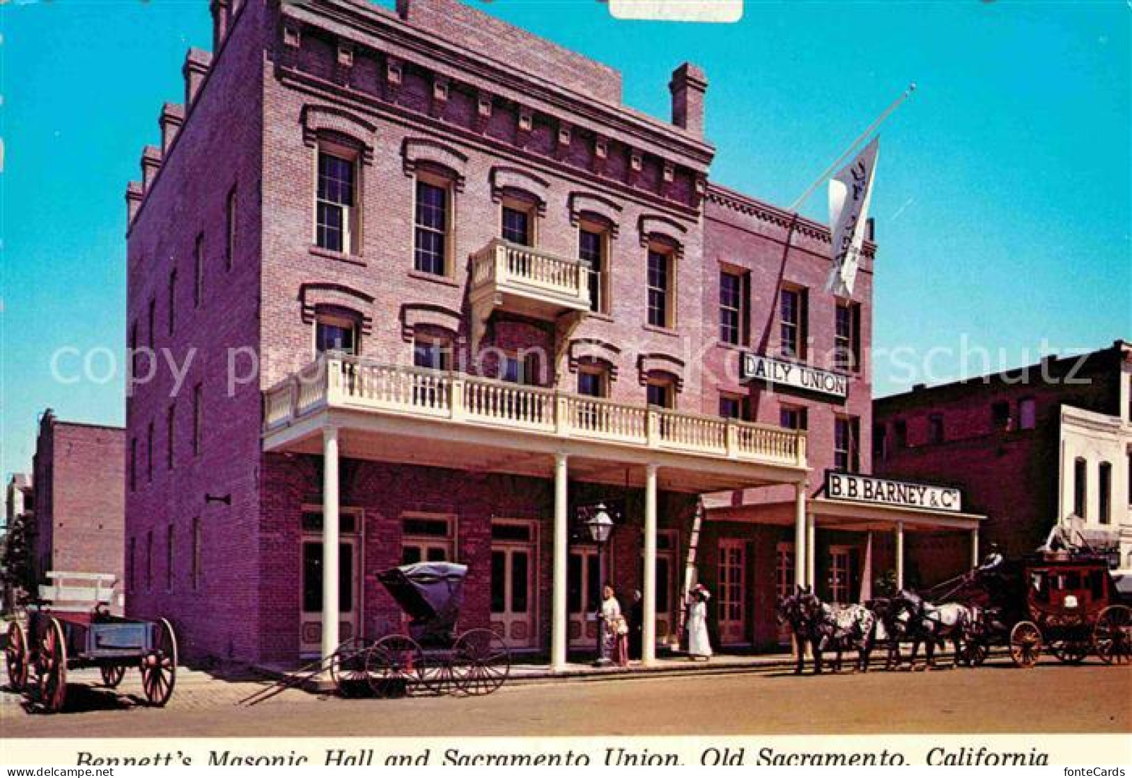 72785960 Old_Sacramento_California Bennetts Masonic Hall And Sacramento Union - Autres & Non Classés
