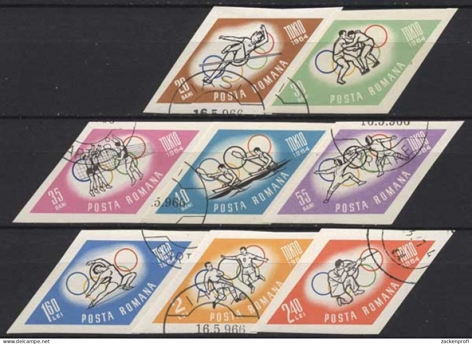 Rumänien 1964 Olympia Sommerspiele Tokio 2317/24 Gestempelt Geschnitten - Gebraucht