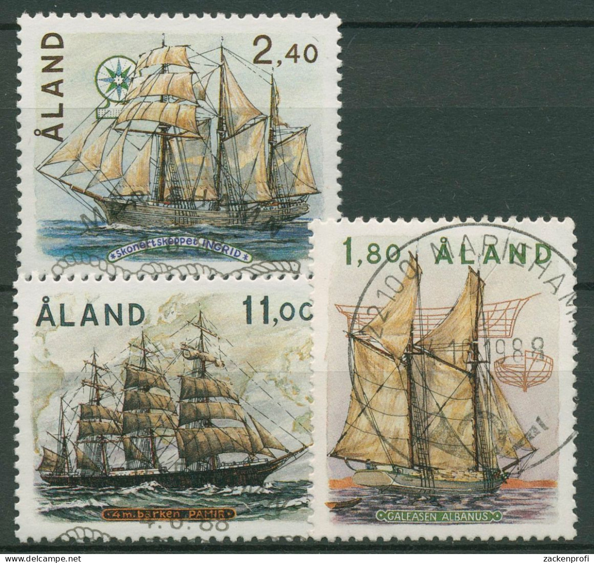 Aland 1988 Segelschiffe 28/30 Gestempelt - Aland