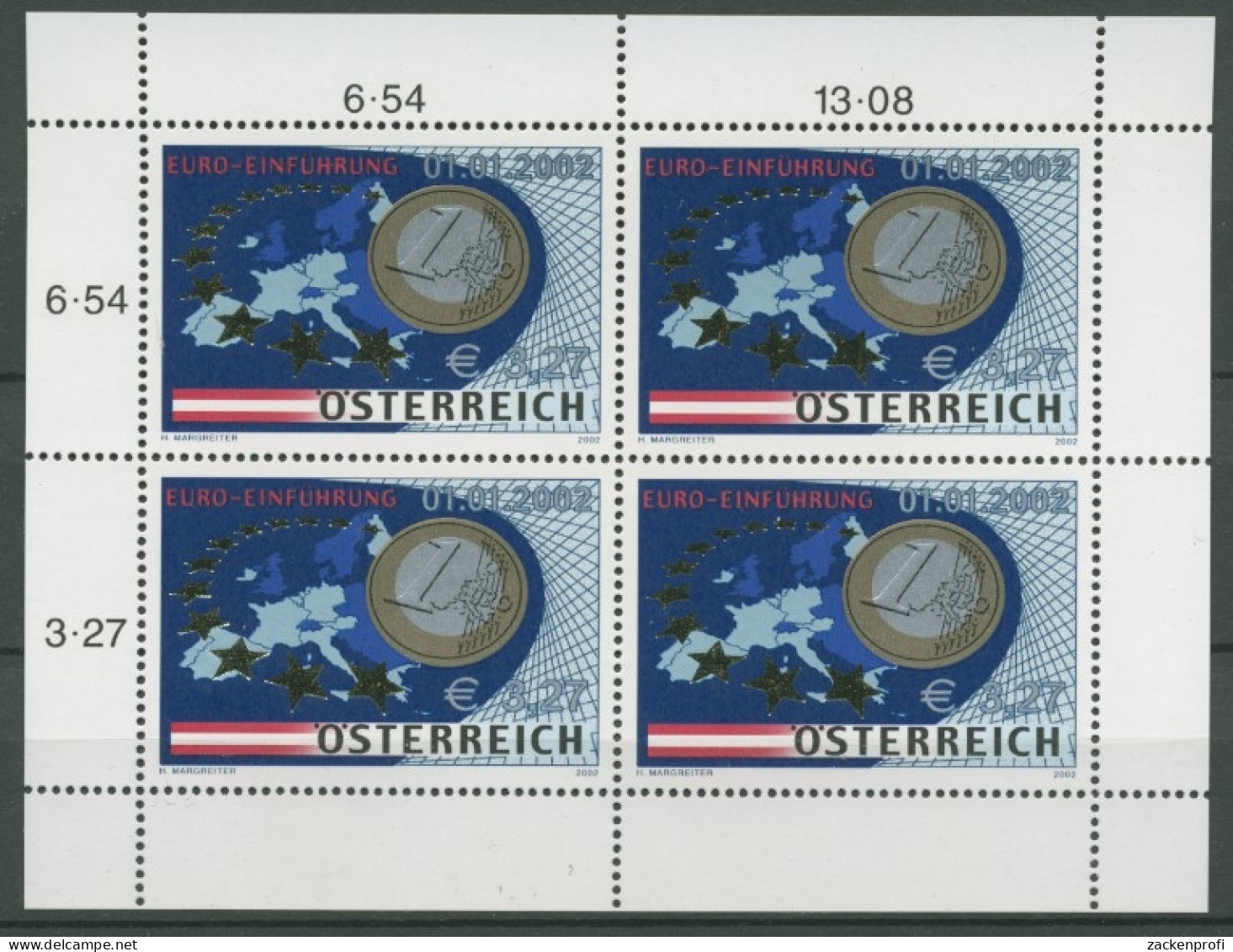 Österreich 2002 EURO-Einführung Kleinbogen 2368 K Postfrisch (C14960) - Blocs & Hojas