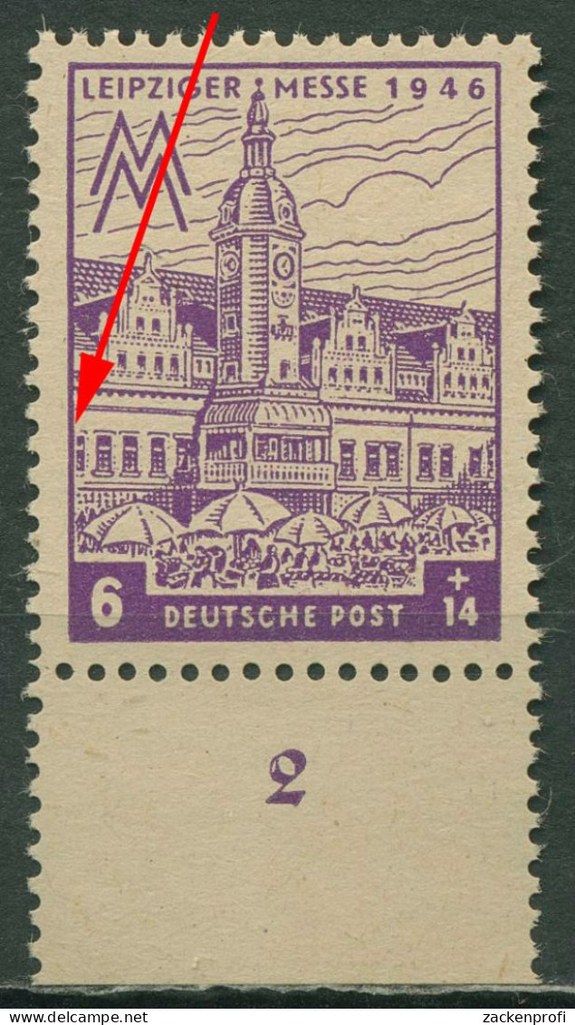 SBZ West-Sachsen 1946 Leipziger Messe Mit Plattenfehler 162 AZ IV Postfrisch - Sonstige & Ohne Zuordnung