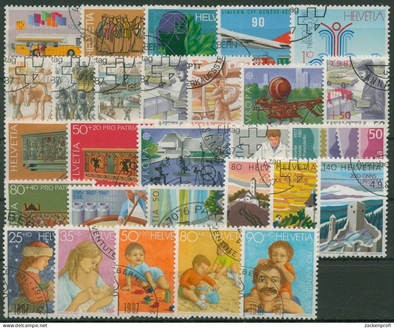 Schweiz Jahrgang 1987 Komplett Gestempelt (G14699) - Used Stamps
