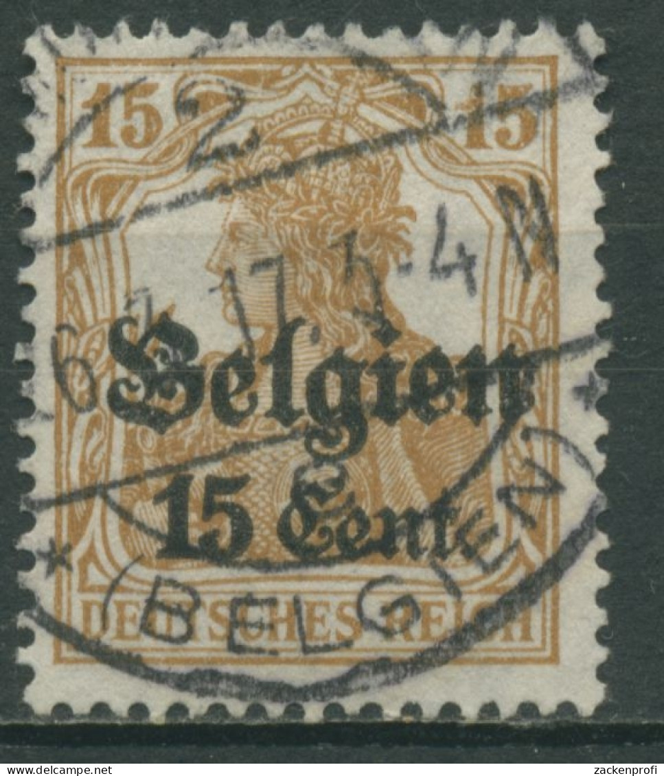 Landespost In Belgien 1916/18 Germania Mit Aufdruck 15 I TOP-Stempel - Besetzungen 1914-18