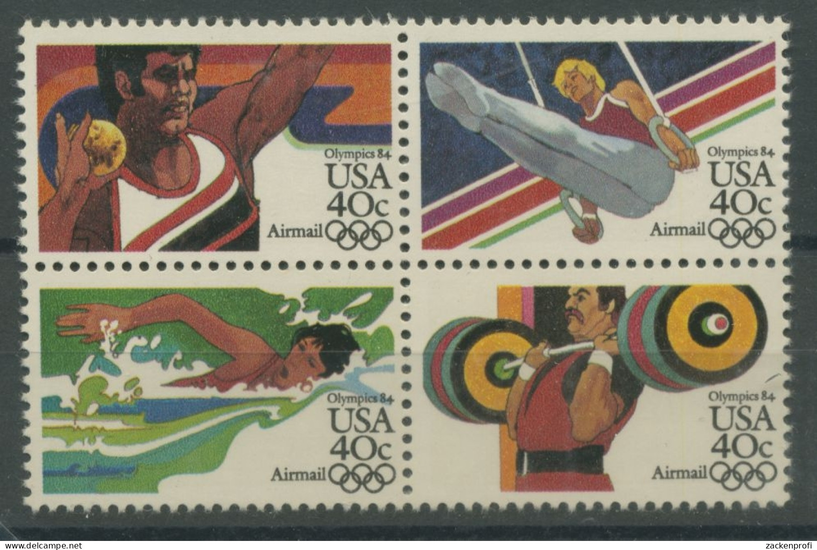 USA 1983 Olympia Sommerspiele'84 Los Angeles 1622/25 ZD Postfrisch - Ungebraucht