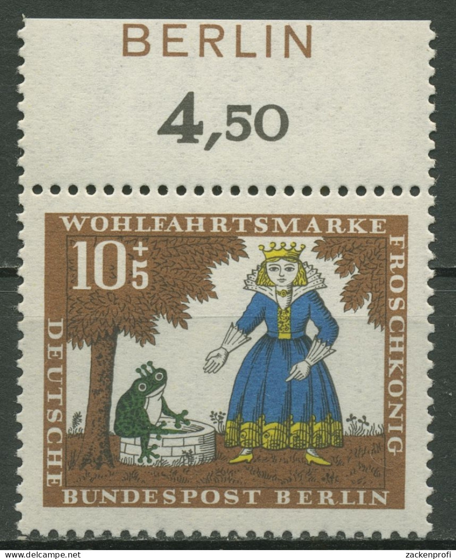 Berlin 1966 Wohlfahrt: Froschkönig Mit Oberrand Inschrift BERLIN 295 Postfrisch - Ongebruikt