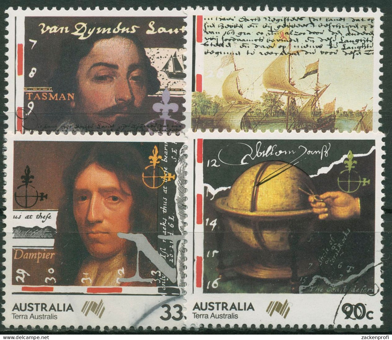 Australien 1985 200 Jahre Kolonisation V. Australien Entdecker 927/30 Gestempelt - Oblitérés