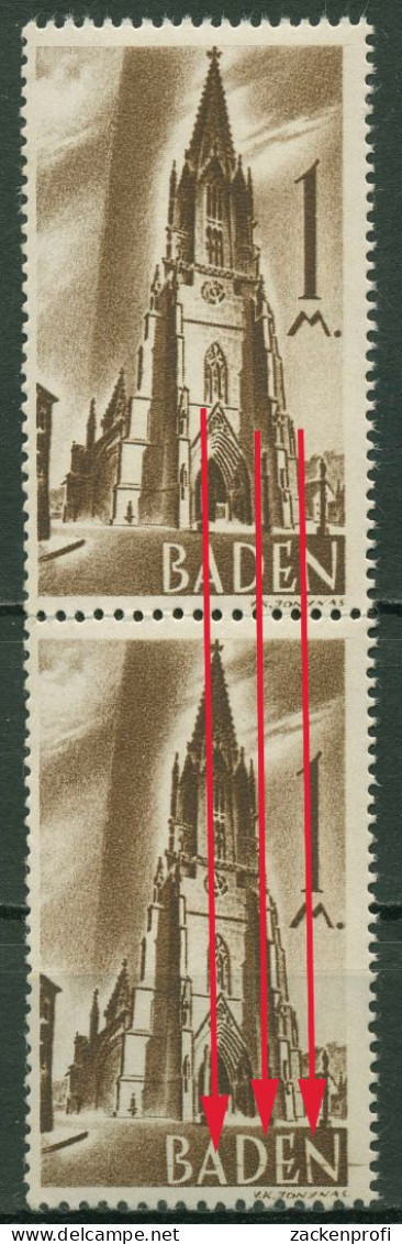 Franz. Zone: Baden 1947 Freib. Münster Plattenfehler 13 Yv PF ? Postfrisch - Baden