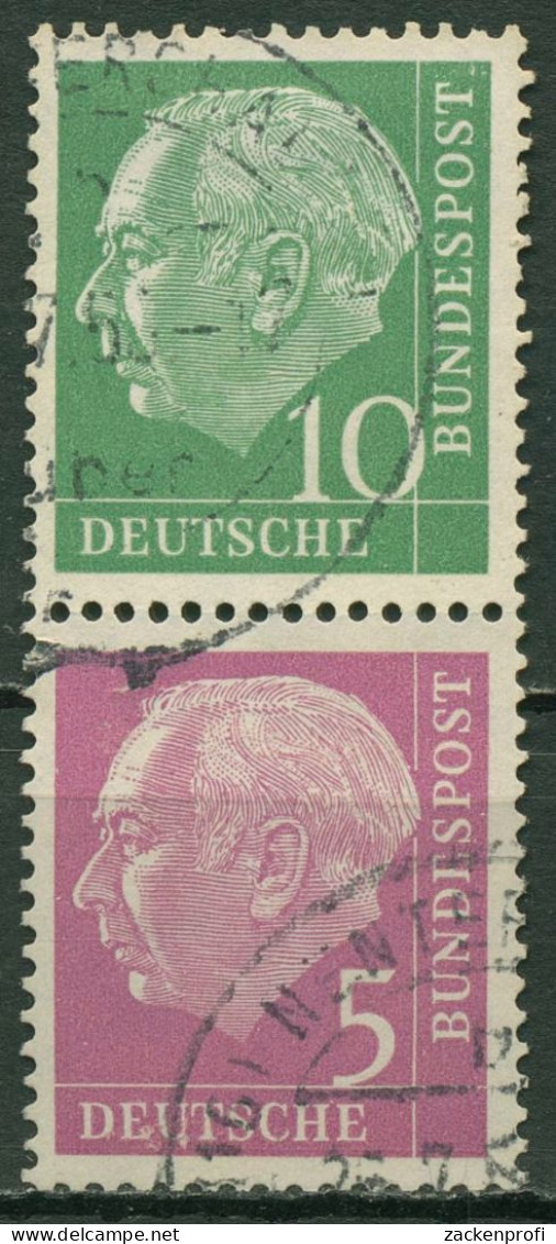 Bund 1955 Heuss Zusammendruck S 25 Gestempelt - Zusammendrucke