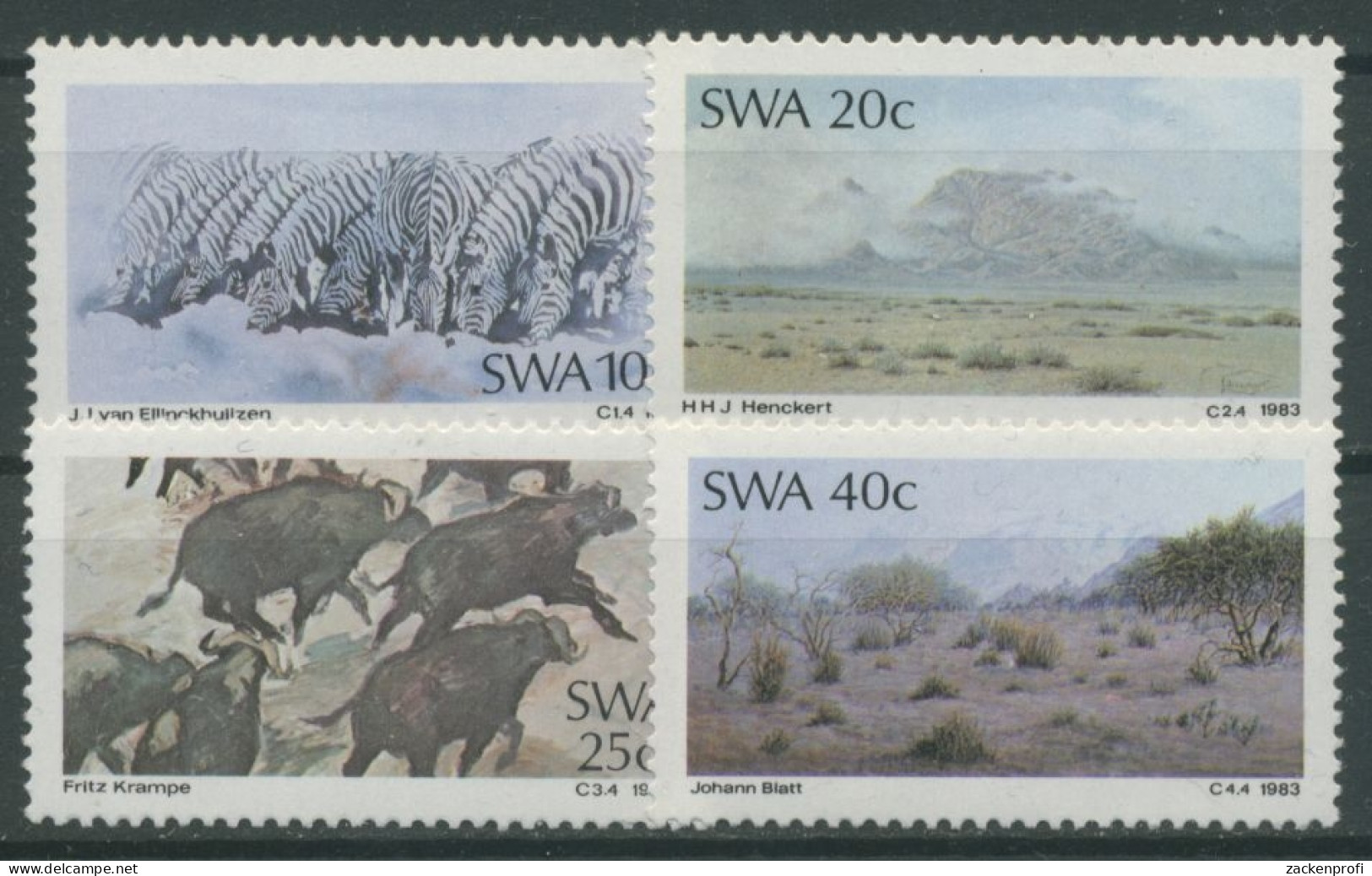 Südwestafrika 1983 Gemälde Zebras Büffel 541/44 Postfrisch - Südwestafrika (1923-1990)