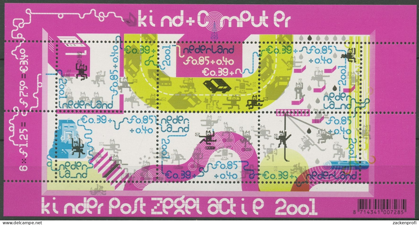 Niederlande 2001 Voor Het Kind Computer Block 73 Postfrisch (C95791) - Blocs