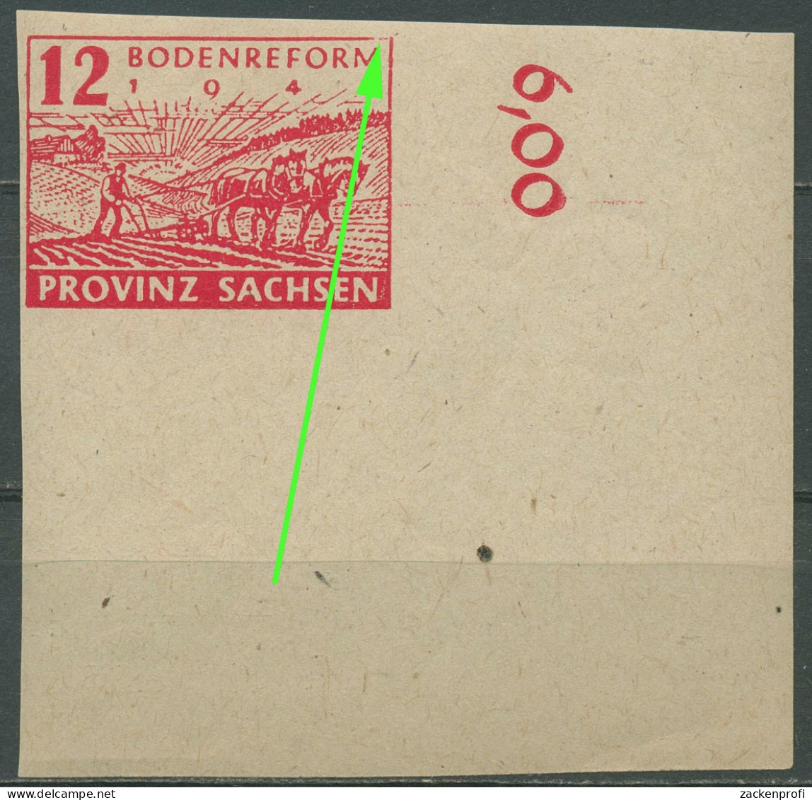 SBZ Provinz Sachsen 1945 Bodenreform Mit Plattenfehler 86 Wa VII Postfrisch - Otros & Sin Clasificación