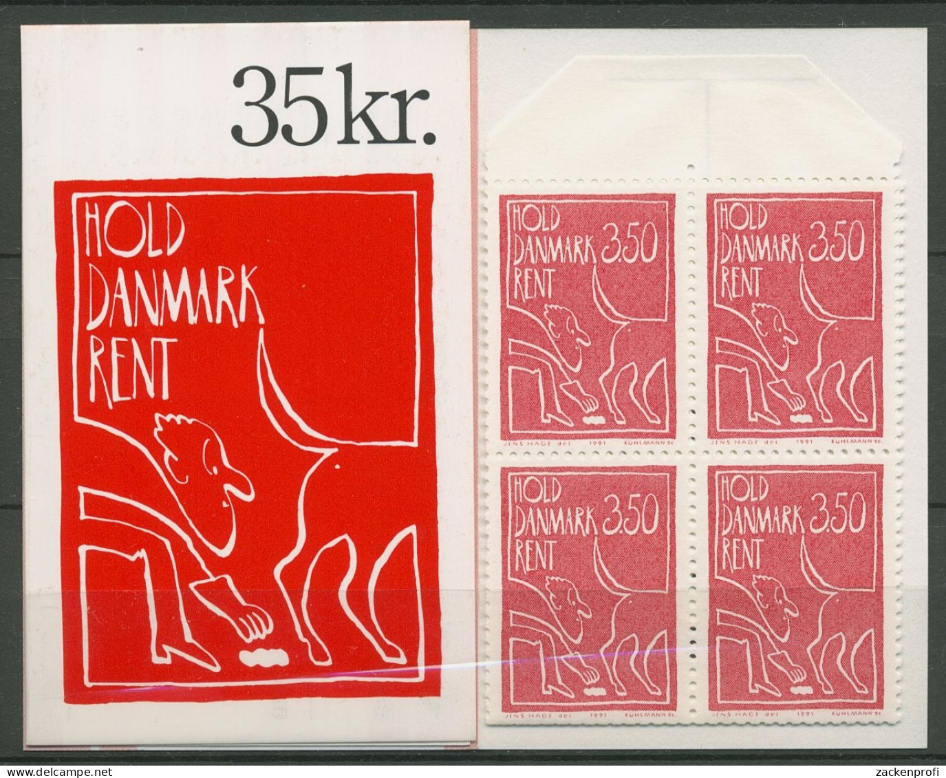 Dänemark 1991 Sauberes Dänemark Markenheftchen 1010 MH Postfrisch (C93041) - Carnets