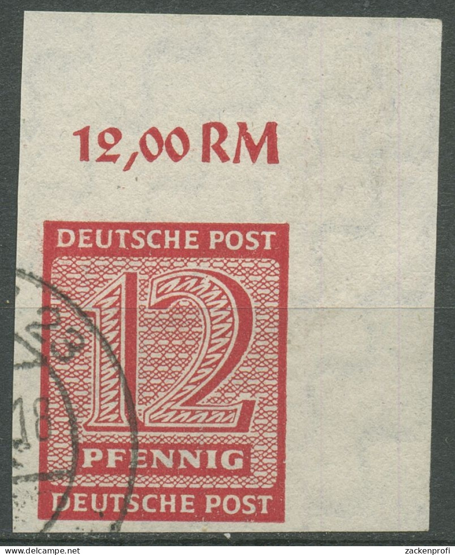SBZ West-Sachsen 1945 Ziffern 119 X Ecke 2 Oben Rechts Gestempelt - Sonstige & Ohne Zuordnung