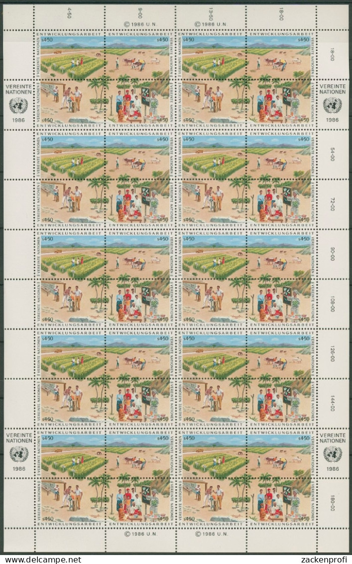 UNO Wien 1986 Entwicklung 56/59 ZD-Bogen Postfrisch (SG18380) - Blocks & Kleinbögen