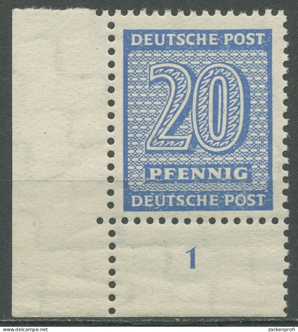 SBZ West-Sachsen 1945 Ziffern 134 Y W Ecke Unten Links Postfrisch - Altri & Non Classificati