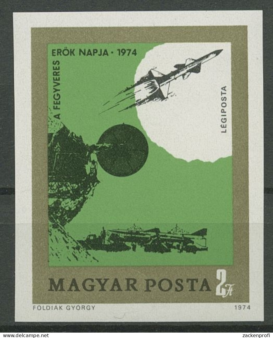 Ungarn 1974 Tag Der Volksarmee Rakete 2983 B Postfrisch Geschnitten - Nuevos