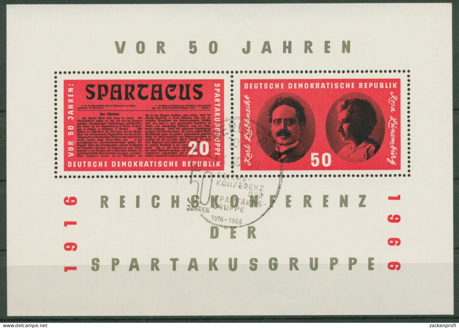 DDR 1966 Spartakusbund Block 25 Sonderstempel Gestempelt (C96723) - Other & Unclassified