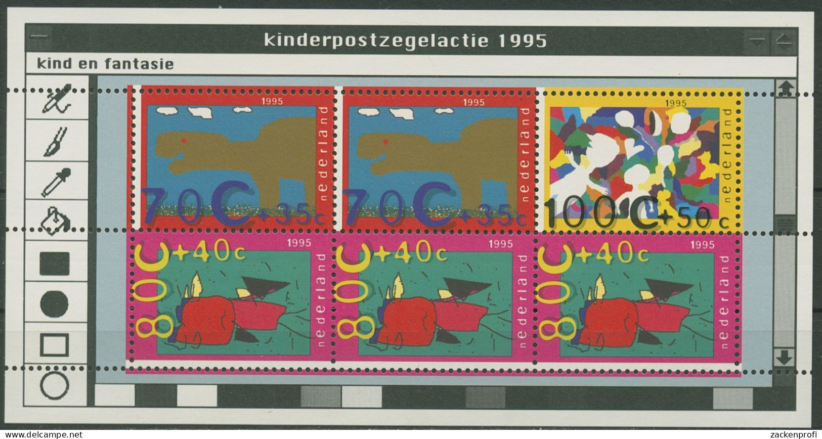 Niederlande 1995 Voor Het Kind Computerzeichnungen Block 45 Postfrisch (C95775) - Blokken