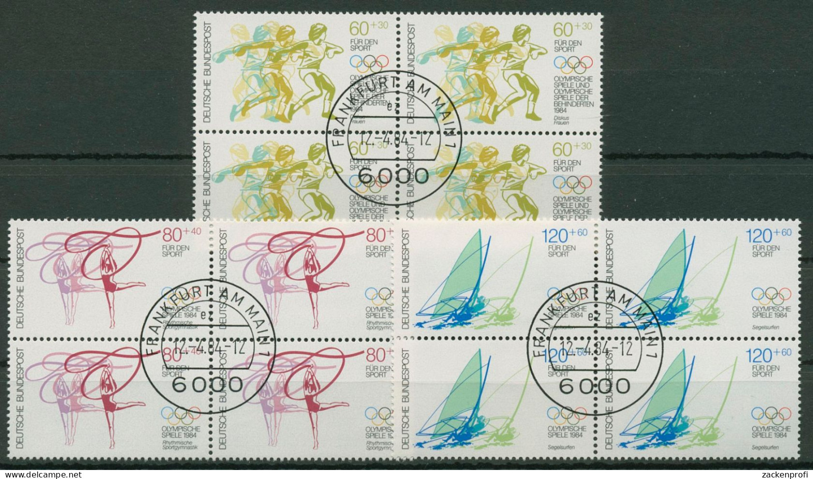 Bund 1984 Sporthilfe Olympiade 1206/08 4er-Block Gestempelt - Used Stamps