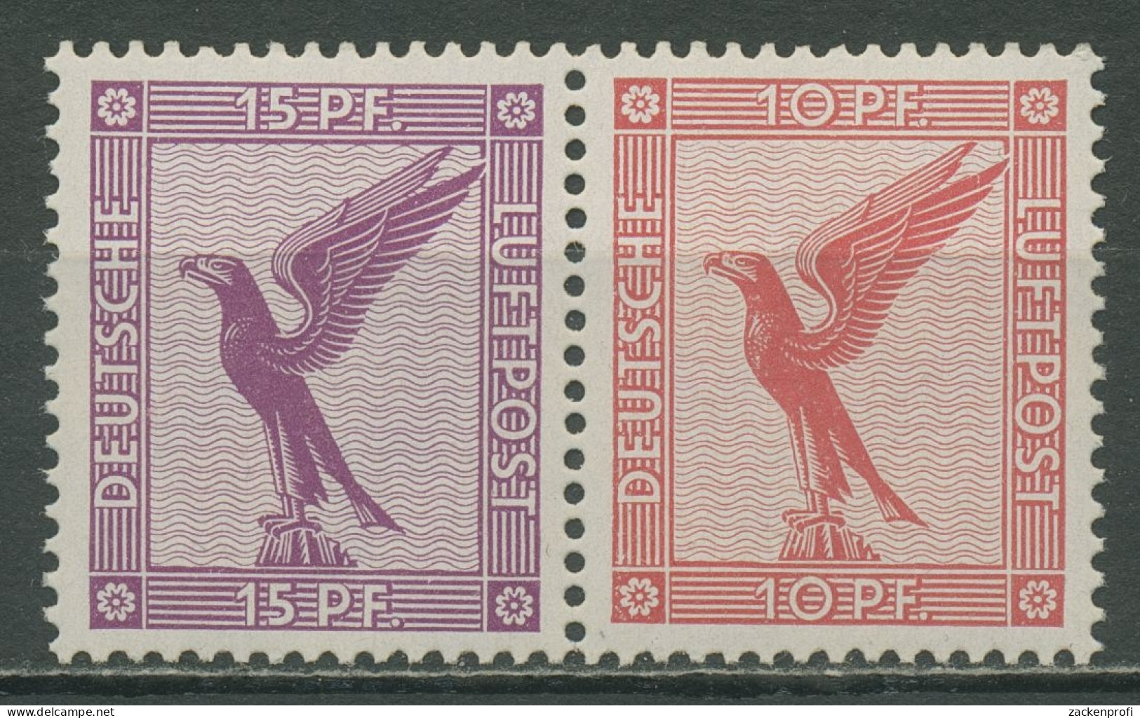 Deutsches Reich Zusammendrucke 1931 Flugpost W 22 Postfrisch - Zusammendrucke