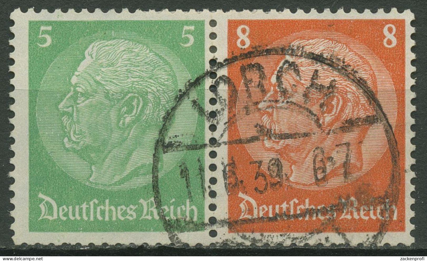 Deutsches Reich Zusammendrucke 1937/39 Hindenburg W 70 Gestempelt - Se-Tenant