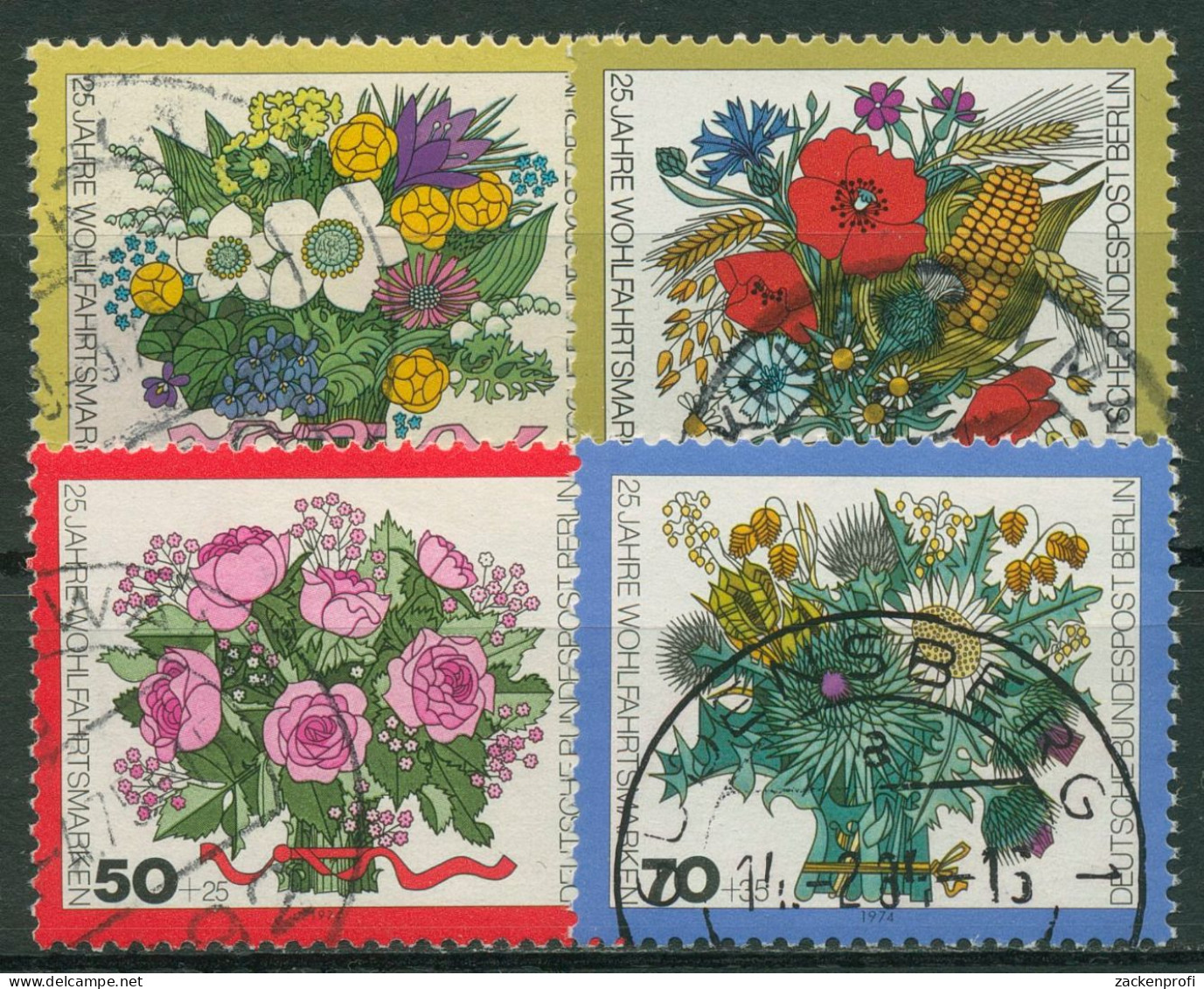 Berlin 1974 Pflanzen Blumen Blumensträuße 473/76 Gestempelt - Gebruikt