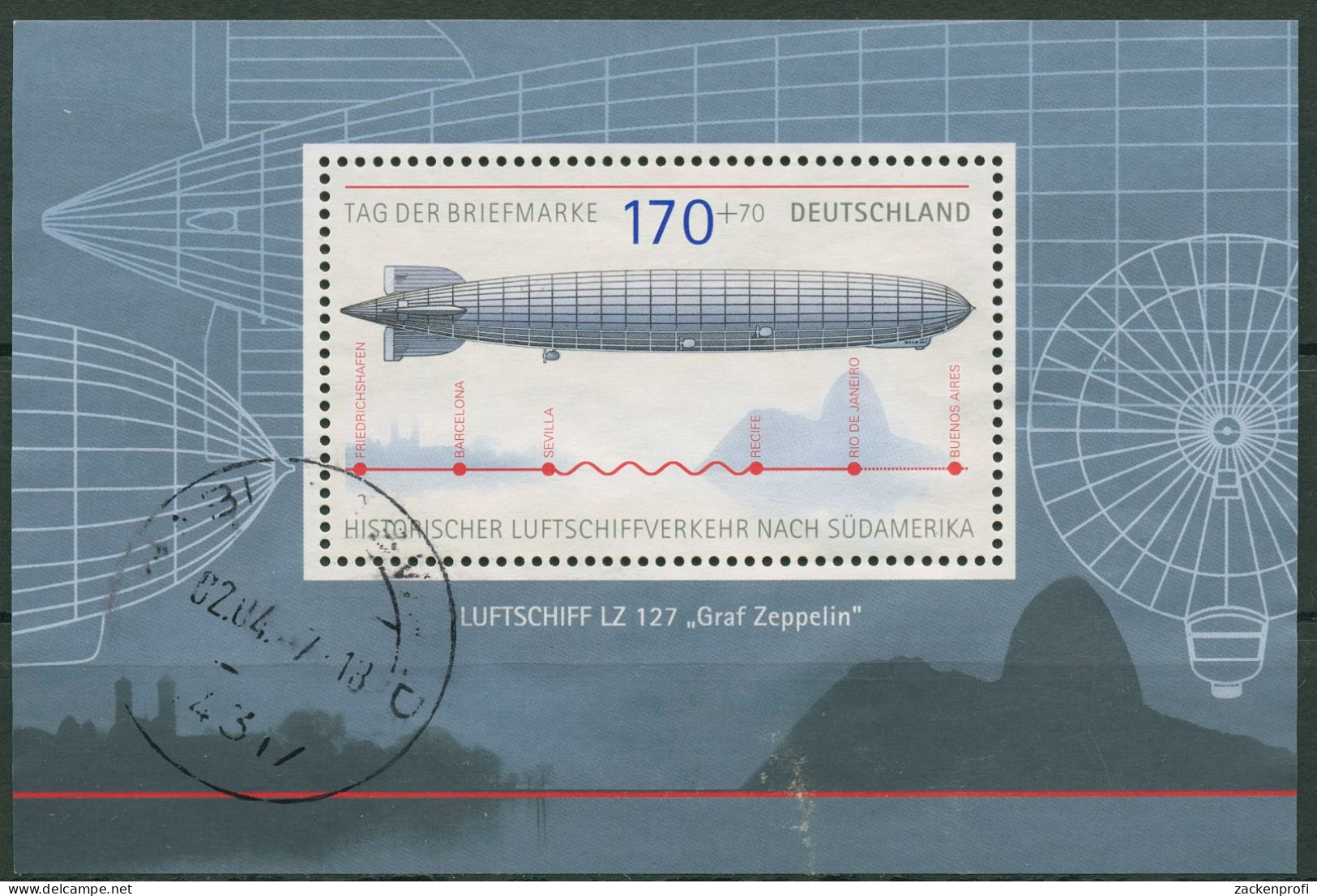 Bund 2007 Tag Der Briefmarke Zeppelin Block 69 Gestempelt (C98891) - Sonstige & Ohne Zuordnung
