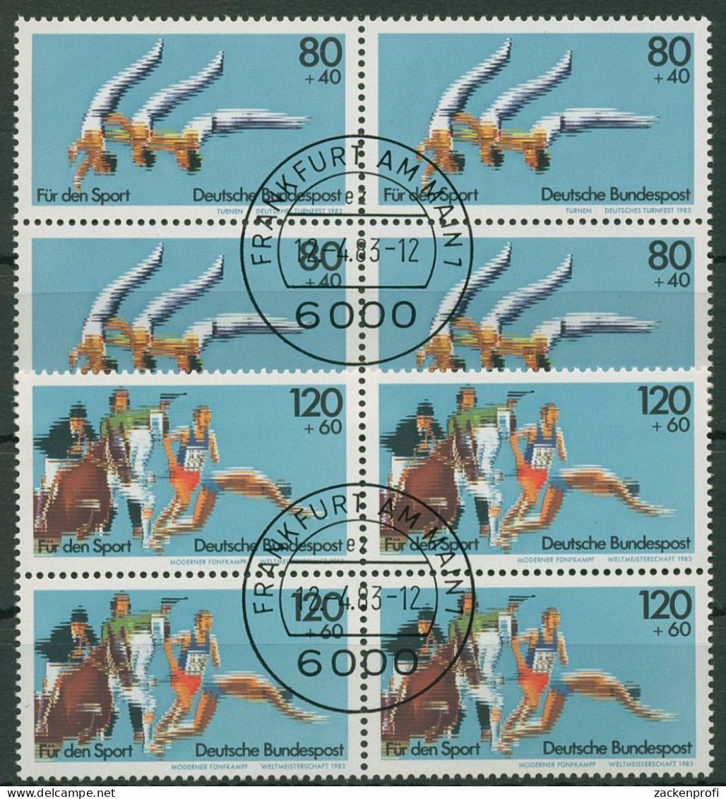 Bund 1983 Sport: Sportereignisse 1172/73 4er-Block Gestempelt - Used Stamps